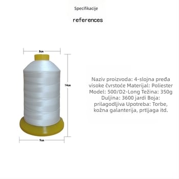 4 vlakna visoke čvrstoće poliester šivačka nit, 3600 jardi, veliki rol, za torbe