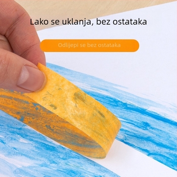 Washi traka visoke viskoznosti, teksturirani papir, žuta, širina 10–50 mm, duljina 20–50 m, bez ostatka ljepila, unutarnja dekoracija