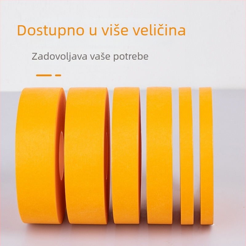 Washi traka visoke viskoznosti, teksturirani papir, žuta, širina 10–50 mm, duljina 20–50 m, bez ostatka ljepila, unutarnja dekoracija