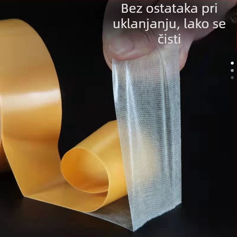 Tekstilna dvostrana traka s mrežom, prozirna, visoka adhezija za tepihe i podove.