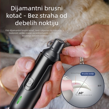 Električni brusilnik za nokte kućnih ljubimaca – za pse i mačke, nježno oblikovanje noktiju štencima i velikim psima