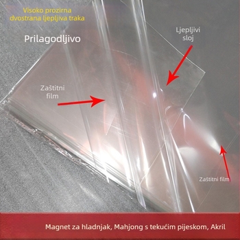 Prozirna dvostruka ljepljiva folija formata A4, visoka ljepivost, akrilni PET materijal, za fotografije, otporna na visoke temperature, bez ostataka