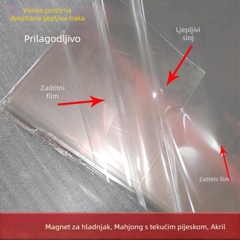 Prozirna dvostruka ljepljiva folija formata A4, visoka ljepivost, akrilni PET materijal, za fotografije, otporna na visoke temperature, bez ostataka