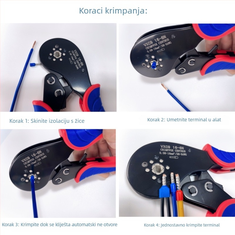KOANTOOLS VXC916-6N Klemenske kliješta za terminale, 0,08–16 mm
