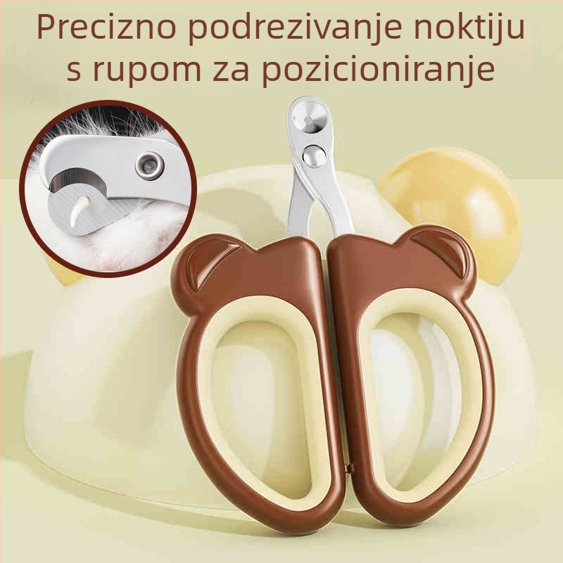 Škare za mačje kandže s oblikom medvjeda i kružnim otvorom, kliješta za kandže mačaka, alat za njegu kućnih ljubimaca