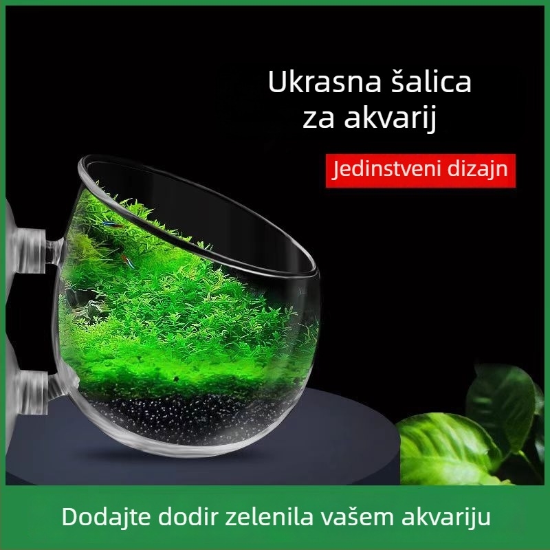 Mini šalica za uređenje akvarija s vodnim biljkama