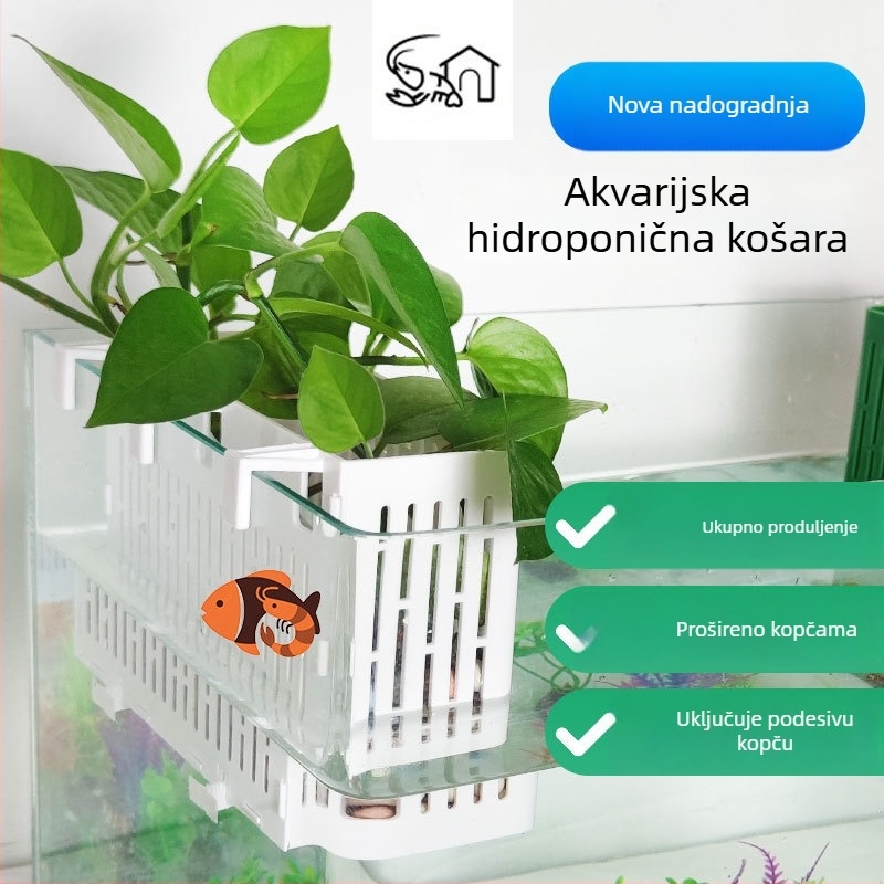 Zidni hidroponski koš za sadnju za akvarij – uređenje vodnih biljaka i ukrašavanje spremnika