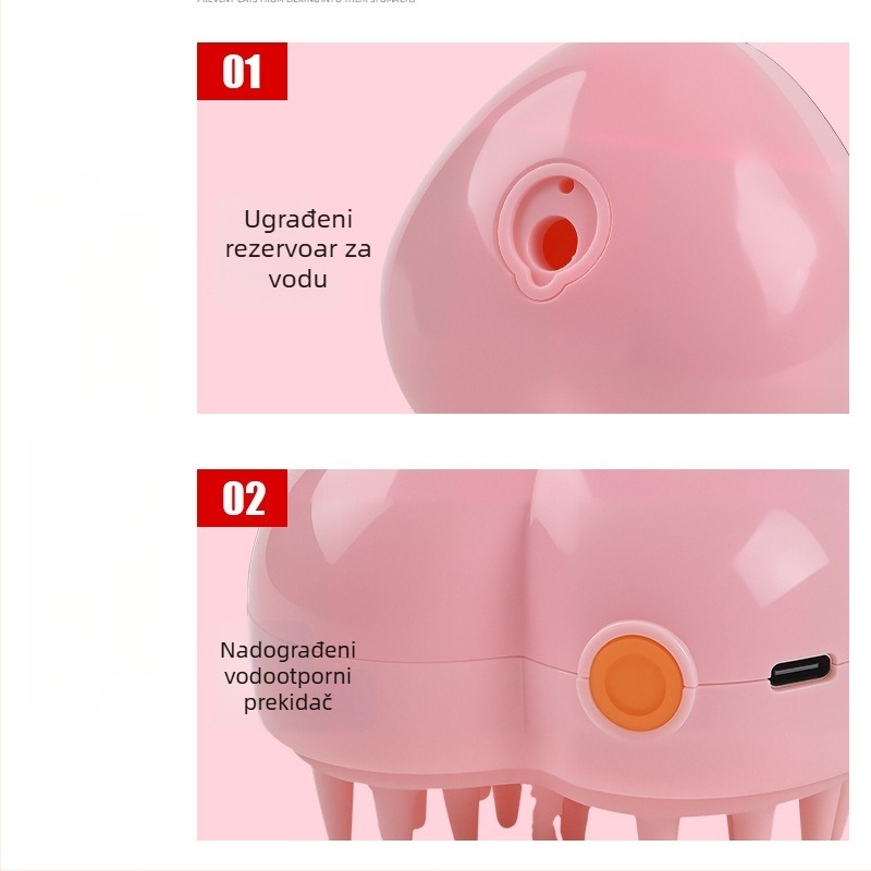 Električna para-masažna češalj za mačke i pse – raščešljavanje, uklanjanje labave dlake i njega dlake.