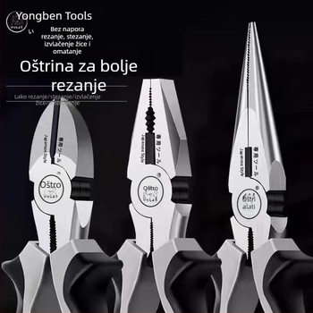 Set tri kliješta: kliješta s tankim vrhom i kliješta s glavom tigra, višenamjenski