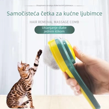 Četka za kućne ljubimce s automatskim čišćenjem – za pse i mačke, s jednim gumbom za čišćenje, uklanja otpalu dlaku