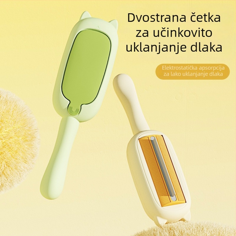Četka za dlaku kućnih ljubimaca, uklanjanje dlaka s odjeće i kauča, elektrostatno privlačenje, dvostrani valjak za mačke i pse