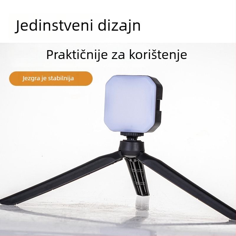Stolni mini tripod za mobitel s rasvjetom za livestream, 19 cm držač