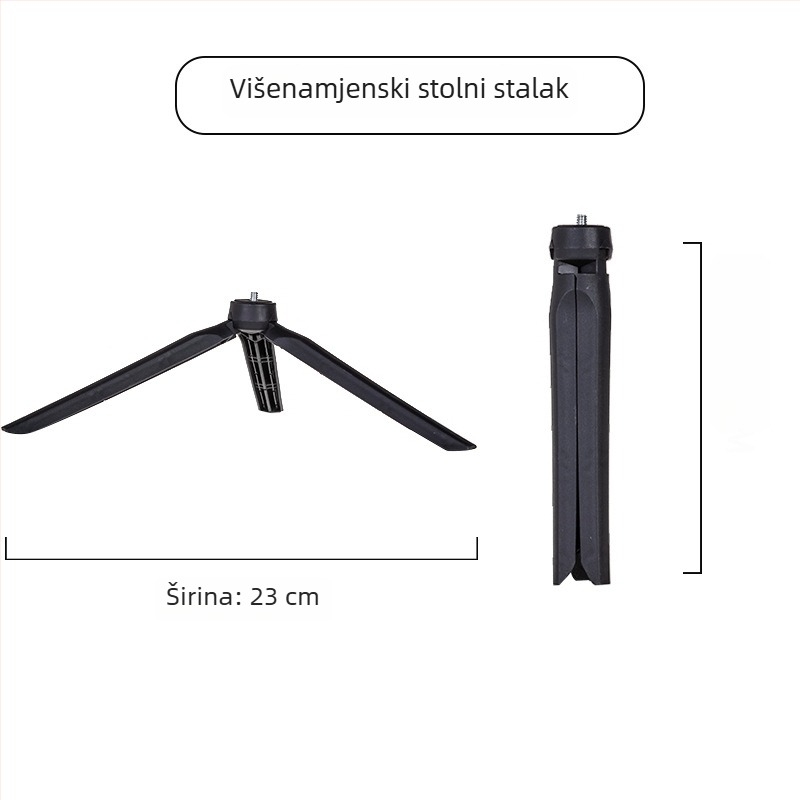 Stolni mini tripod za mobitel s rasvjetom za livestream, 19 cm držač