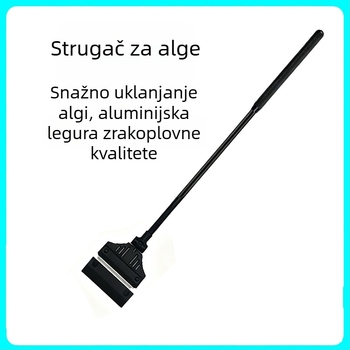 Čistač algi za akvarij s dugom držalom, kompaktna glava, alat za čišćenje