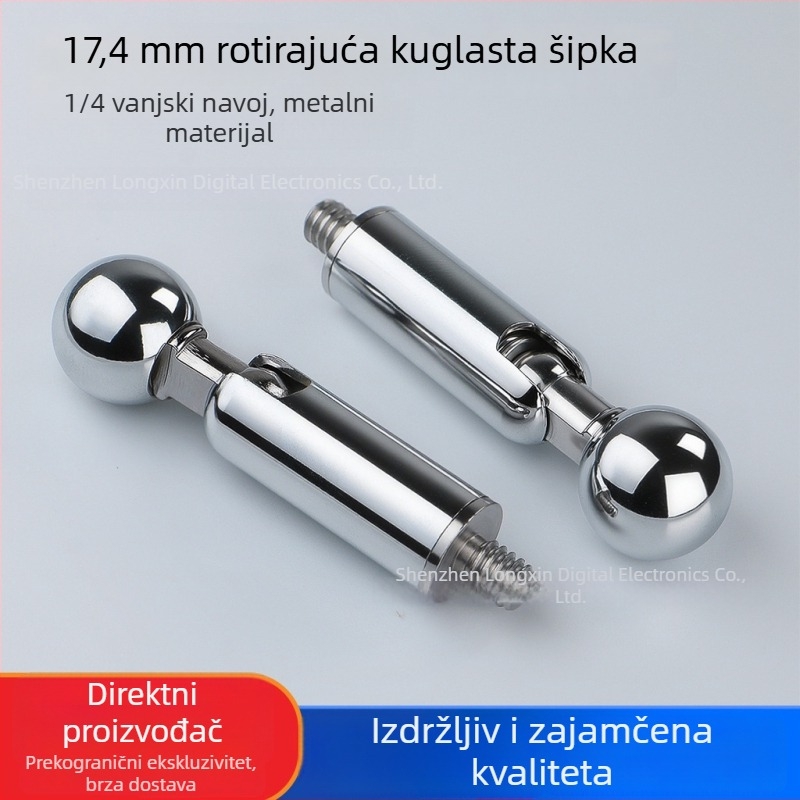 Metalna pan-tilt kuglična glava za mobitel, dodatak za livestream, 1/4" navoj za stativ i nosač mikrofona