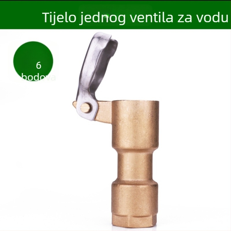 Šestodijelni mesingani set brzog ventila za vodu, ekstraktor vode za navodnjavanje, mesingani vodovodni ventil za uređenje okoliša i vrtlarstvo