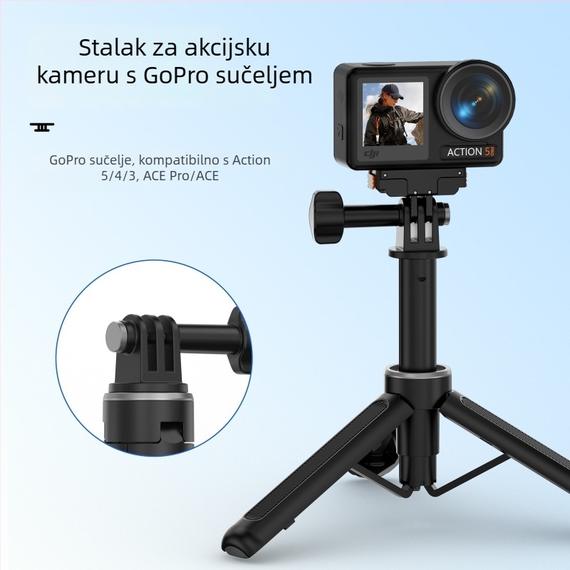 GoPro stativ za livestreamanje, kompatibilan s DJI Action kamerom, mini teleskop selfie štapić, prenosan