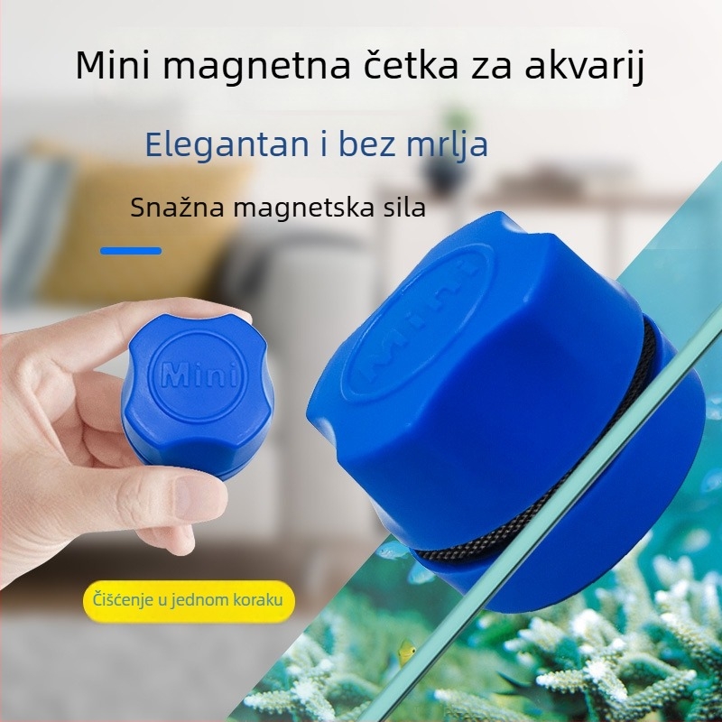 Mini magnetska četka za akvarij sa scraperom za alge i spužvom