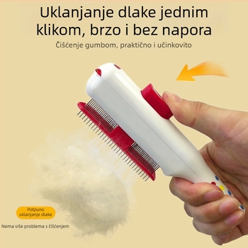 Četka za mačke za uklanjanje dlake — igličasta četka i češalj za buhe, jedno pritiskanje za uklanjanje dlaka