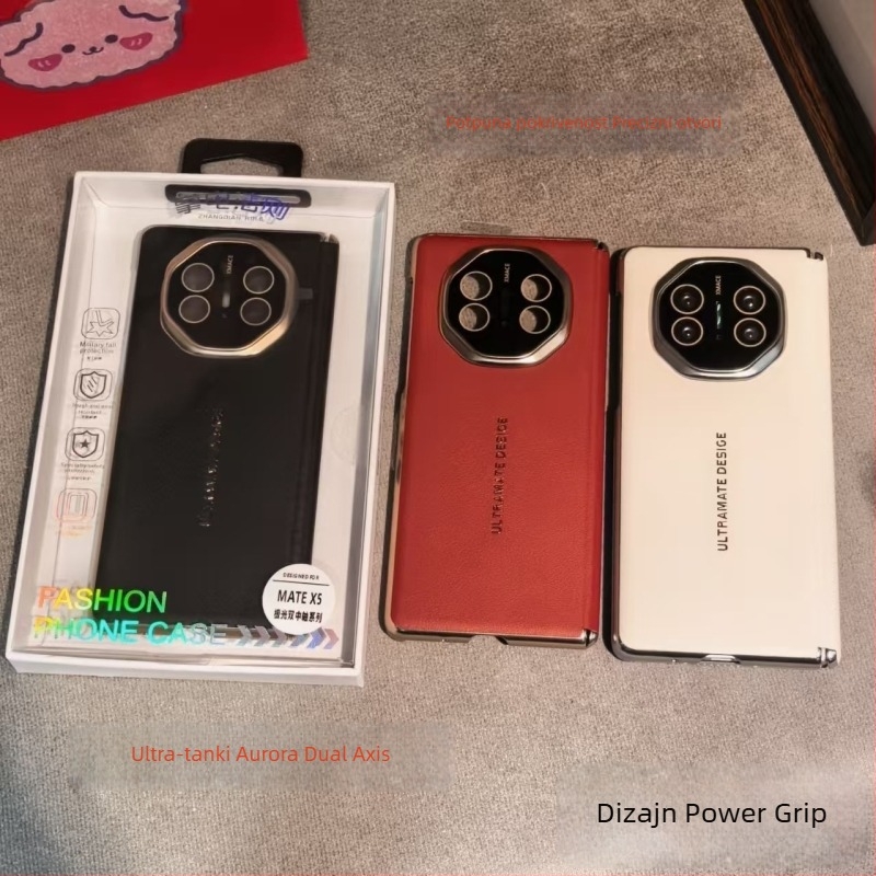 Palm Power Rule Ultra-tanki Aurora dvostruka osna stražnja maska za Huawei Mate X5/X6 sklapanje telefona, TPU, elektroplatirani premaz, boje: crvena, ljubičasta, crna, antička bijela