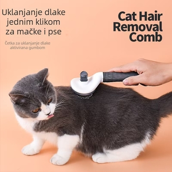 Univerzalna četka za mačke i pse s jednim klikom — alat za njegu, uklanjanje otpale dlake i raščešljavanje zapetljanih dlačica