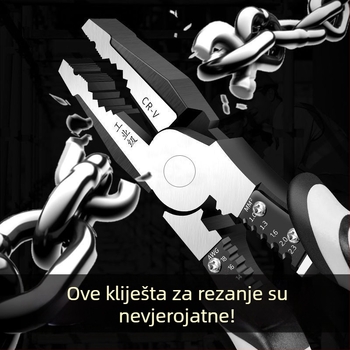 Višenamjenske kliješta za žice: skidanje izolacije i krimpanje, visoka tvrdoća, industrijska klasa, kliješte s oštrim vrhom i mehanizmom zaključavanja
