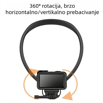 Magnetski držač za vrat za sportsku kameru i pametni telefon – stabilizacija, perspektiva iz prvog lica, uređaj za prijenos uživo