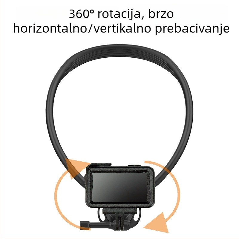 Magnetski držač za vrat za sportsku kameru i pametni telefon – stabilizacija, perspektiva iz prvog lica, uređaj za prijenos uživo
