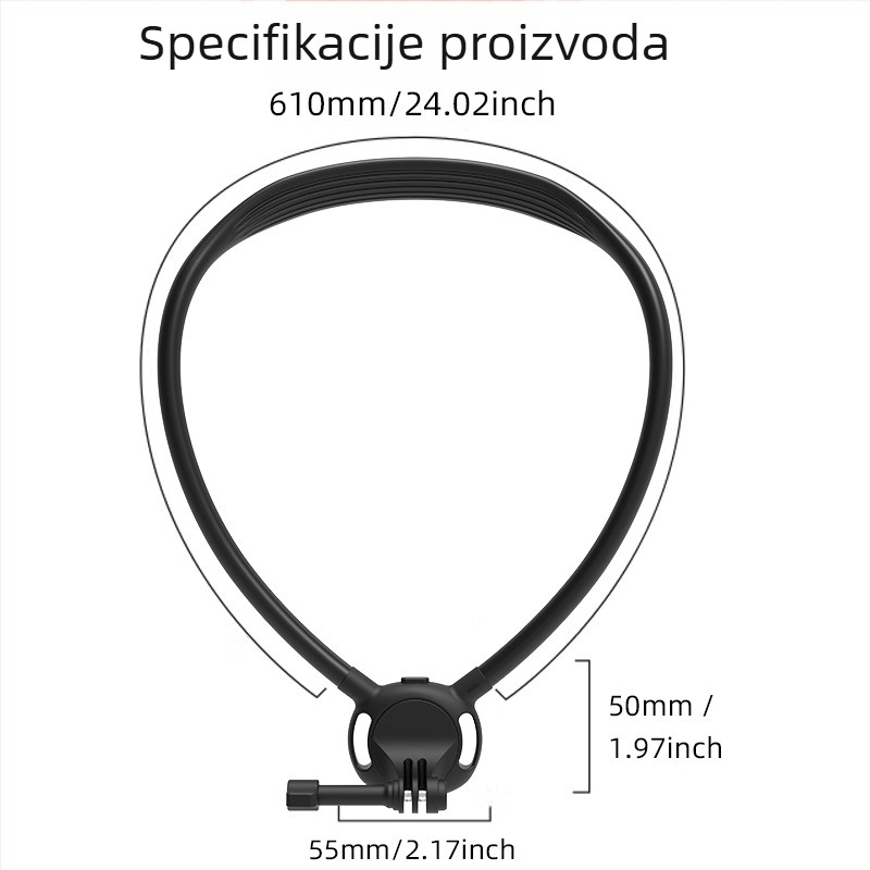 Magnetski držač za vrat za sportsku kameru i pametni telefon – stabilizacija, perspektiva iz prvog lica, uređaj za prijenos uživo