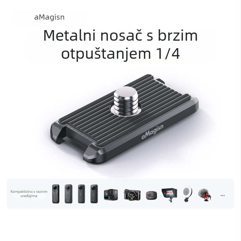 Amagisn Insta360 Hero12 metalni gornji poklop s mehanizmom brzog otpuštanja 1/4 navoj – dodatak za akcijske kamere
