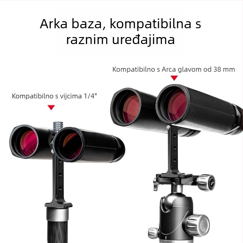 Aluminijski dvostruki držač za binokle, 38 mm Arca-Swiss adapter za stativ