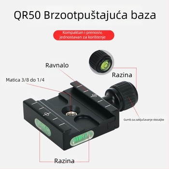 Univerzalna pločica za brzo pričvršćivanje za glavu stativa DSLR/Mirrorless