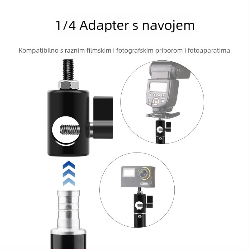 Nehrđajući čelik 1/4 inčni adapter za stativ rasvjete, studijski i livestream adapter za bezzrcalnu kameru, otvor 16 mm
