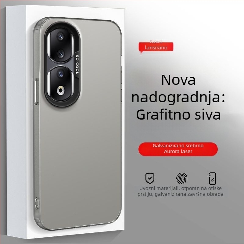 Kućište za Honor 90 Pro REP-AN00, mat završetak, otporno na padove, tvrdo kućište, srebrna boja