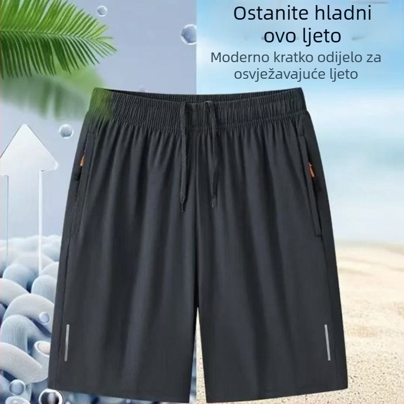 Muške ljetne ležerne šortseve, brzo se sušeći, prozračne, za kuću, sport i aktivnosti na otvorenom na plaži.