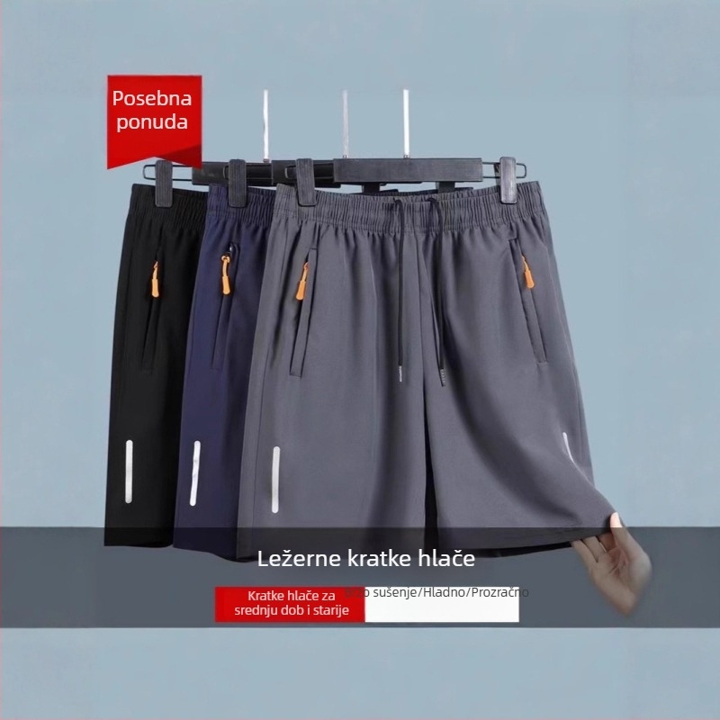 Muške ljetne šorceve od ice silk, brzo sušeće, prozračne, sportsko‑opušten stil za plažu