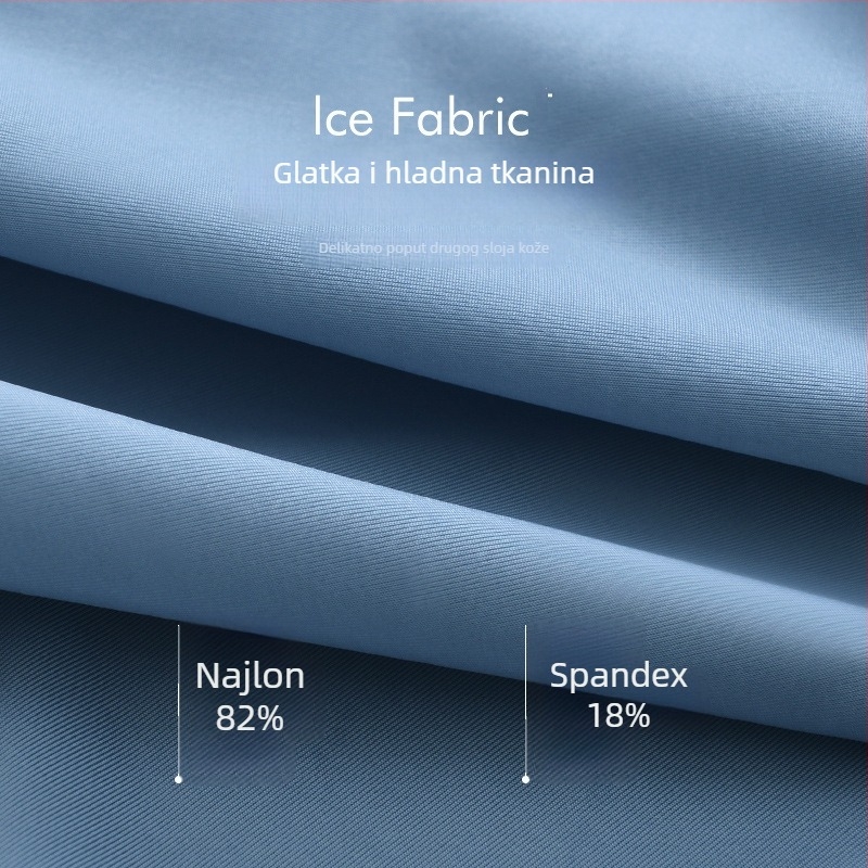 Muške bokserice japanskog stila, jednobojne, od ice silk materijala, prozračne, antibakterijske, bezšivne, srednje visine struka
