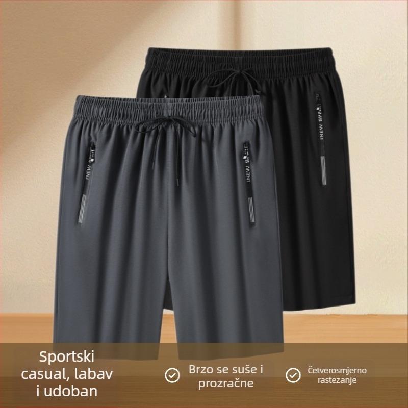 Muške capri kratke hlače za ljeto, brzo se suše, četverostruki rastezljivi materijal, Ice Silk
