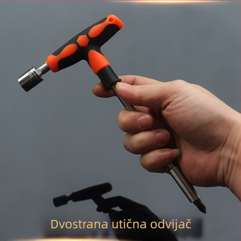 Set šarafciger s T drškom i produženom glavom, s ravnim, Philips, HEX i Torx bitovima te utičnim nastavcima, za kućnu upotrebu