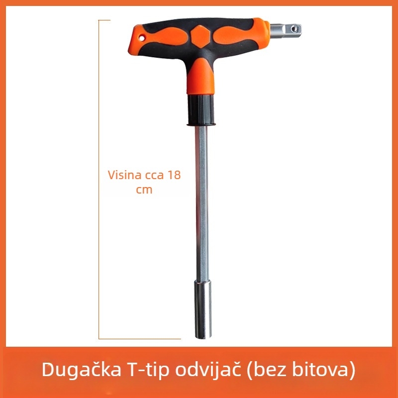 Set šarafciger s T drškom i produženom glavom, s ravnim, Philips, HEX i Torx bitovima te utičnim nastavcima, za kućnu upotrebu