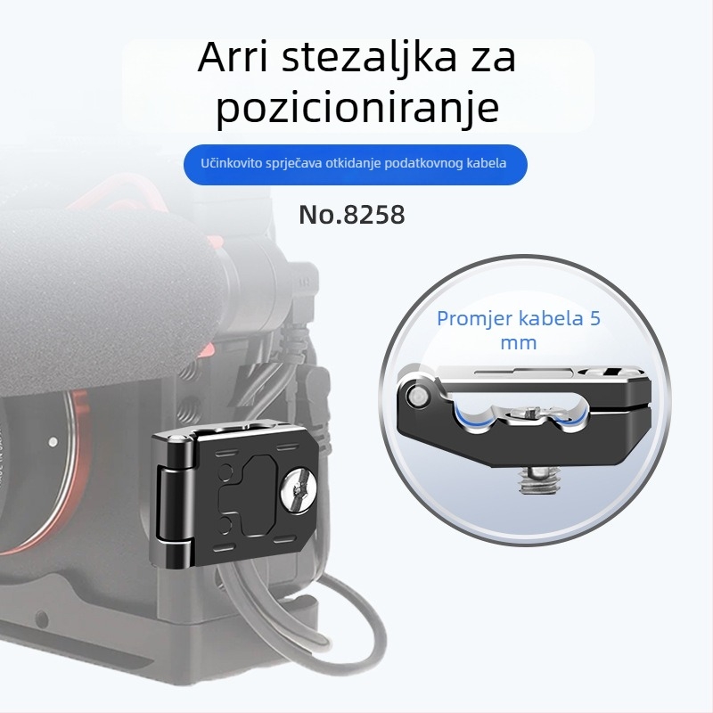 Klip za upravljanje kabelima DSLR uz ploču brzog otpuštanja i HDMI držač