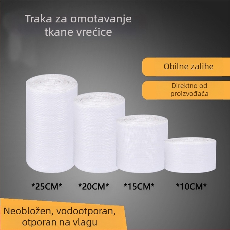 Bijela platnasta omotna traka za pakiranje, širine 20 cm, jednostruka, za kabelske žice