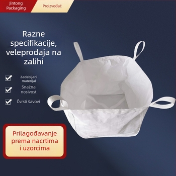 Bijela industrijska platnena vreća za kemikalije i cement, s četiri ručke za podizanje