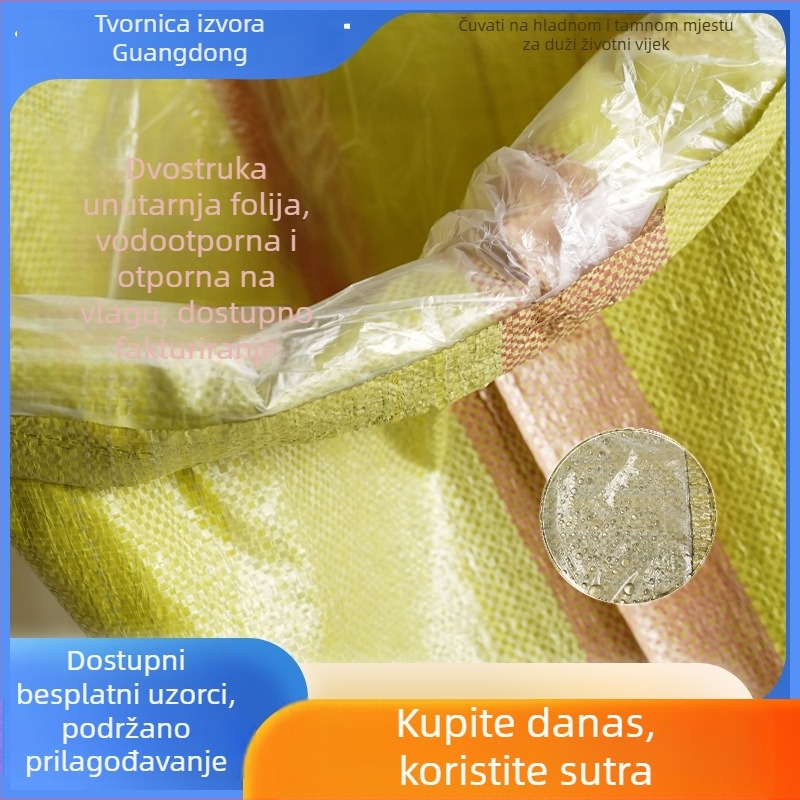 Žuta debela tkanina torba s prozirnim unutarnjim uloškom, vodootporna plastična ambalaža, torba s uzorkom zmijske kože, po narudžbi