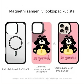 Magnetski stražnji panel za iPhone 17, odvojiva i svestrana maska, zamjenski stražnji panel, može se ispisati vlastitim dizajnom