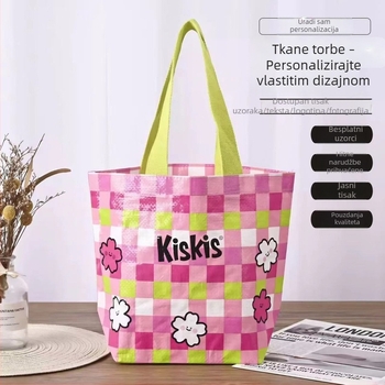 Prijenosna tkanena torba velike kapacitete, s otiskom, laminirana i vodootporna, uzorak zmijskog kože, prilagodljiva