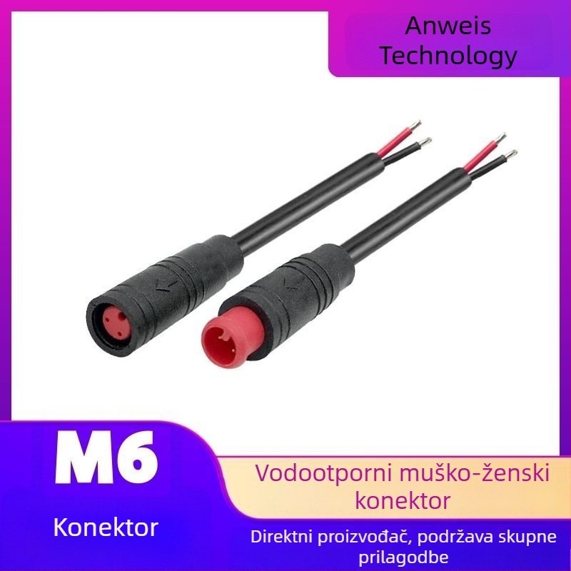 M6 vodootporan senzor konektor, kabel s 3/4 jezgrom, brzi priključni terminal za industrijsku automatizaciju PLC signalu liniju