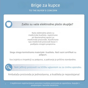 Flaster elektrode za prsnu fizioterapiju, samoljepljiv, s dizajnom igala