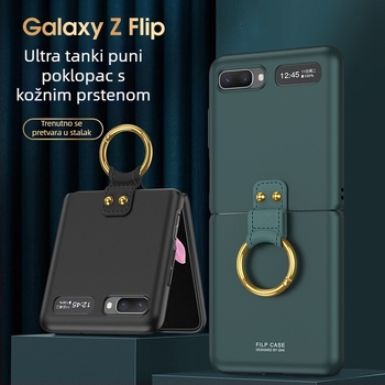 GKK zaštitna maska za Samsung Galaxy Z Flip s prstenom, sklopivi dizajn, ultra tanki, modeli F7070 i F7000, PC materijal, zaštita od padova