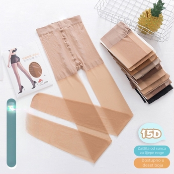 Meiersi 8120 Ženske ljetne 15D tanke pantyhose s satenskim završetkom, otporne na kidanje, UV zaštita